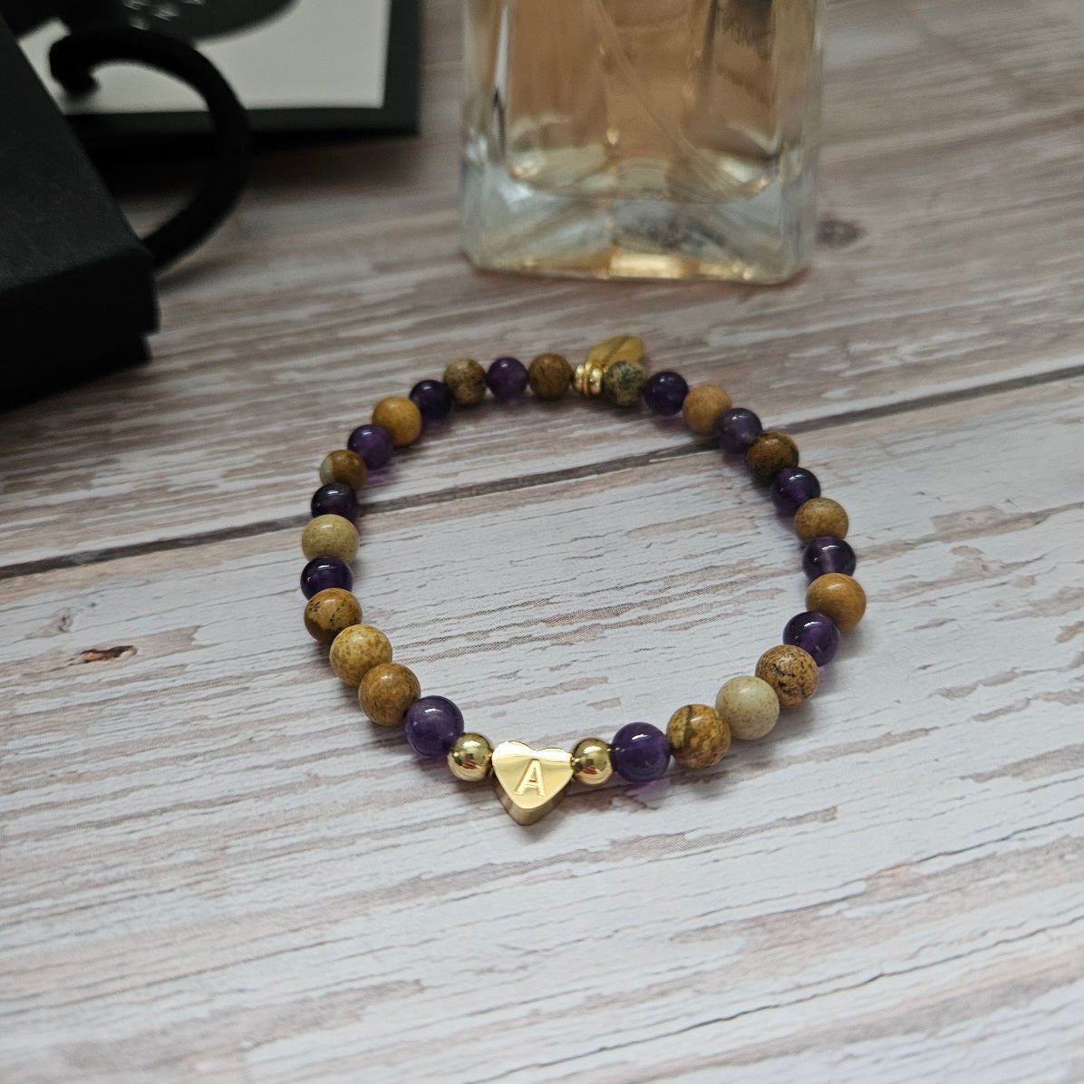 PERLEMARMBAND LIILY, PERSONALISIERT FARBE, LILA - Duolino Design