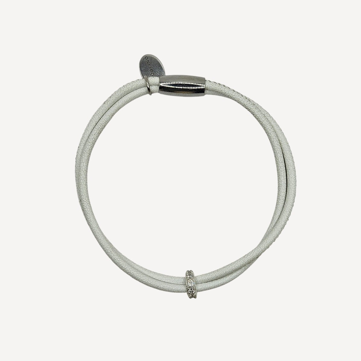 LEDERARMBAND VIOLA MIT ZIRKONIA - SILBERCHARM - Duolino Design