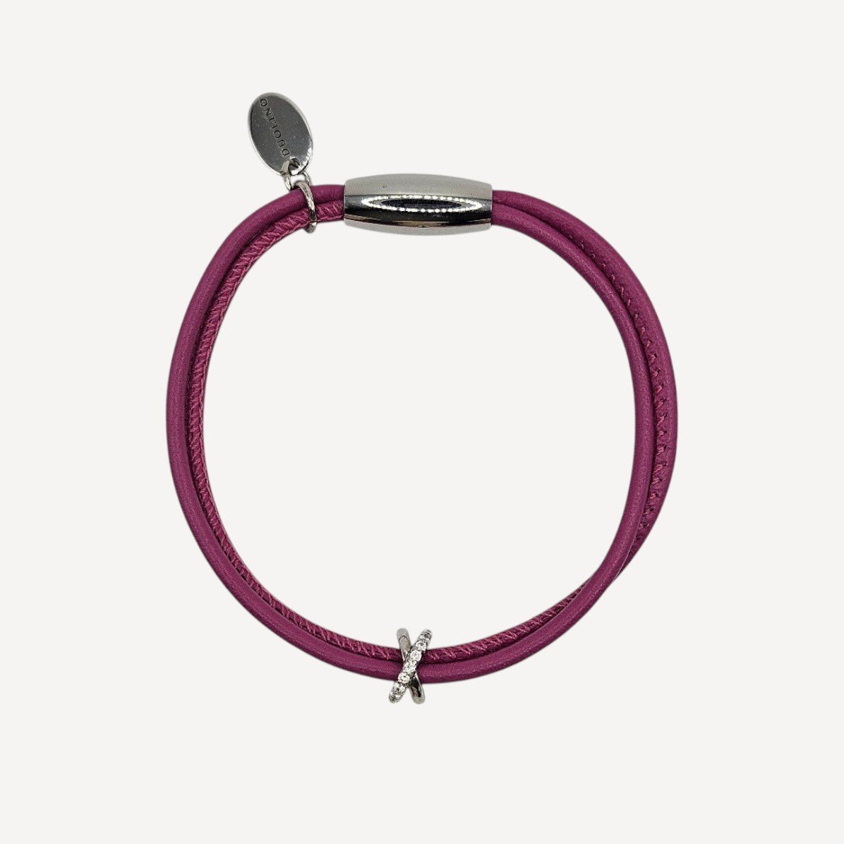 ELEGANTES LLEDERARMBAND ELENA IN FUCHSIA - Duolino Design