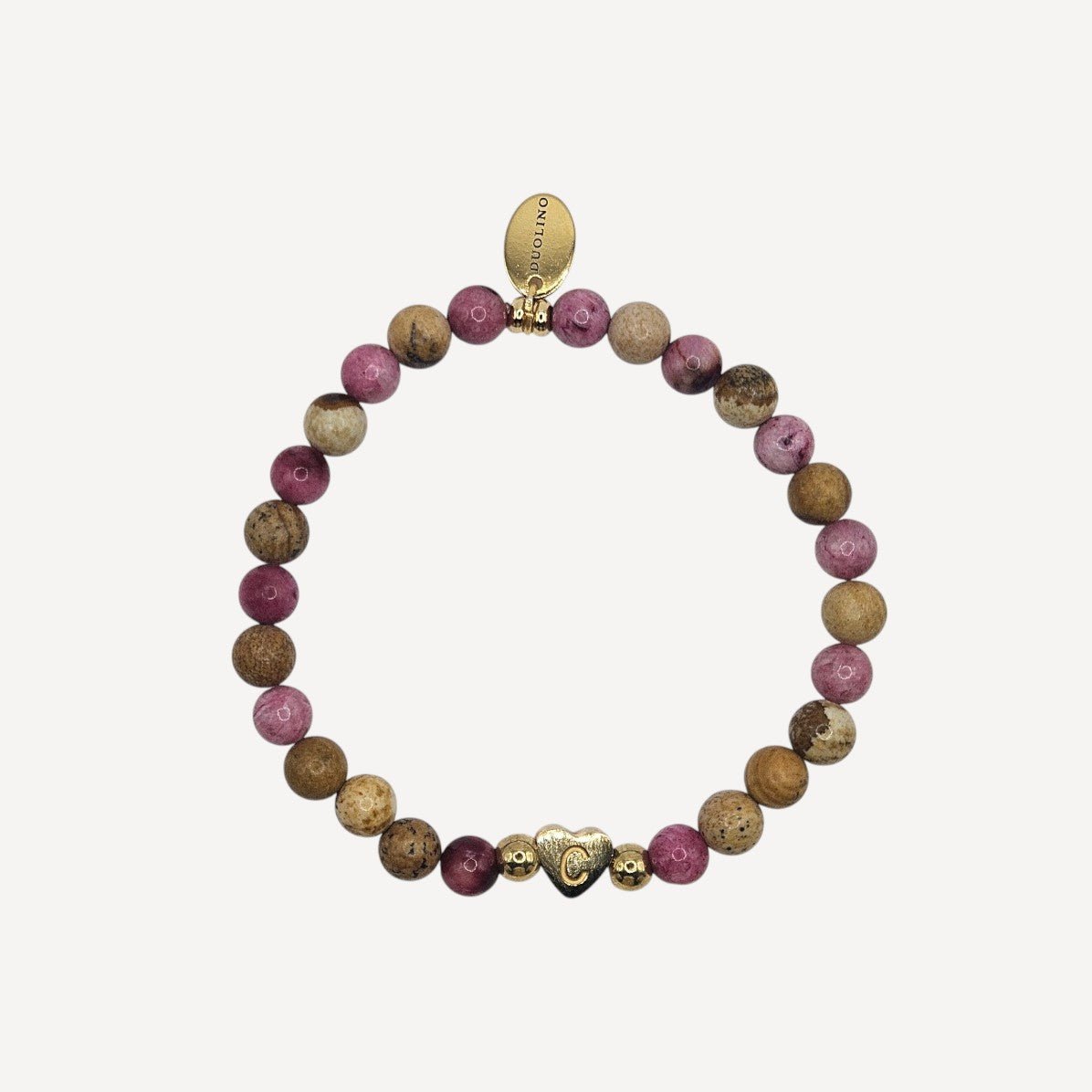 PERLENARMBAND LILLY, PERSONALISIERT FARBE, ROSA - Duolino Design