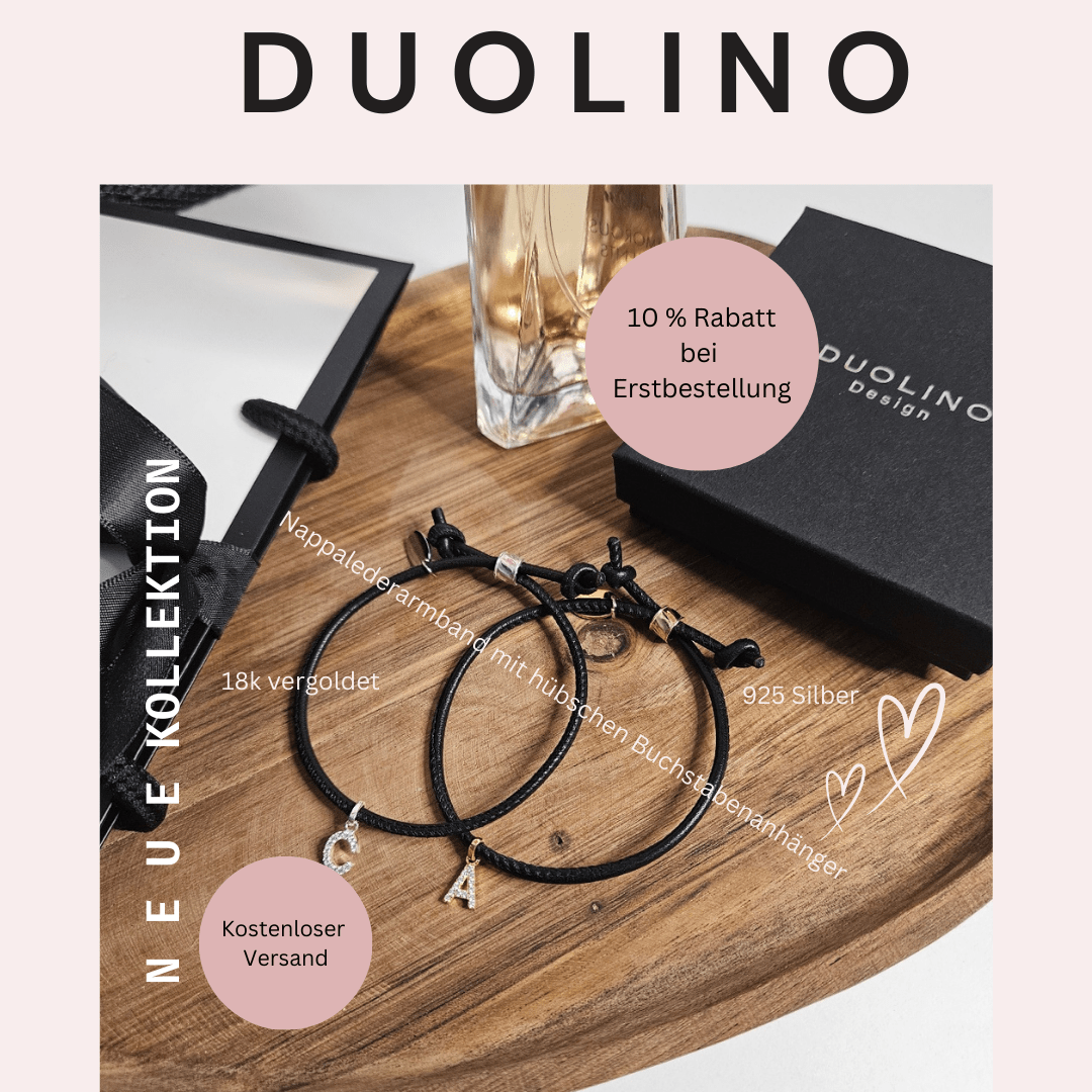 LEDERARMBAND PERSONALISIERT ANHÄNGER 925 SILBER - Duolino Design