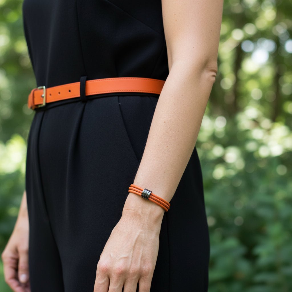 LEDERARMBAND GINA, IN ORANGE - Duolino Design