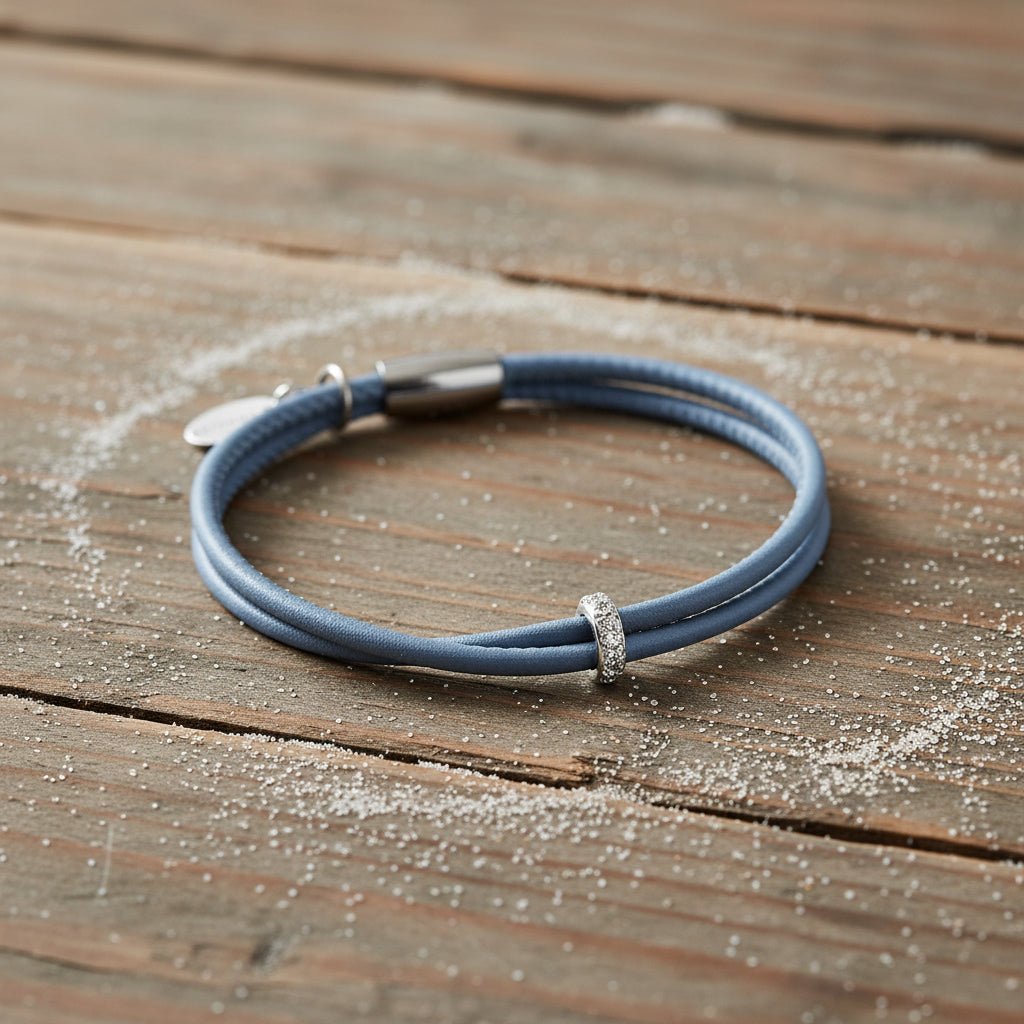 STILVOLLES LEDERARMBAND EVE - ZIRKONIA CHARM - Duolino Design