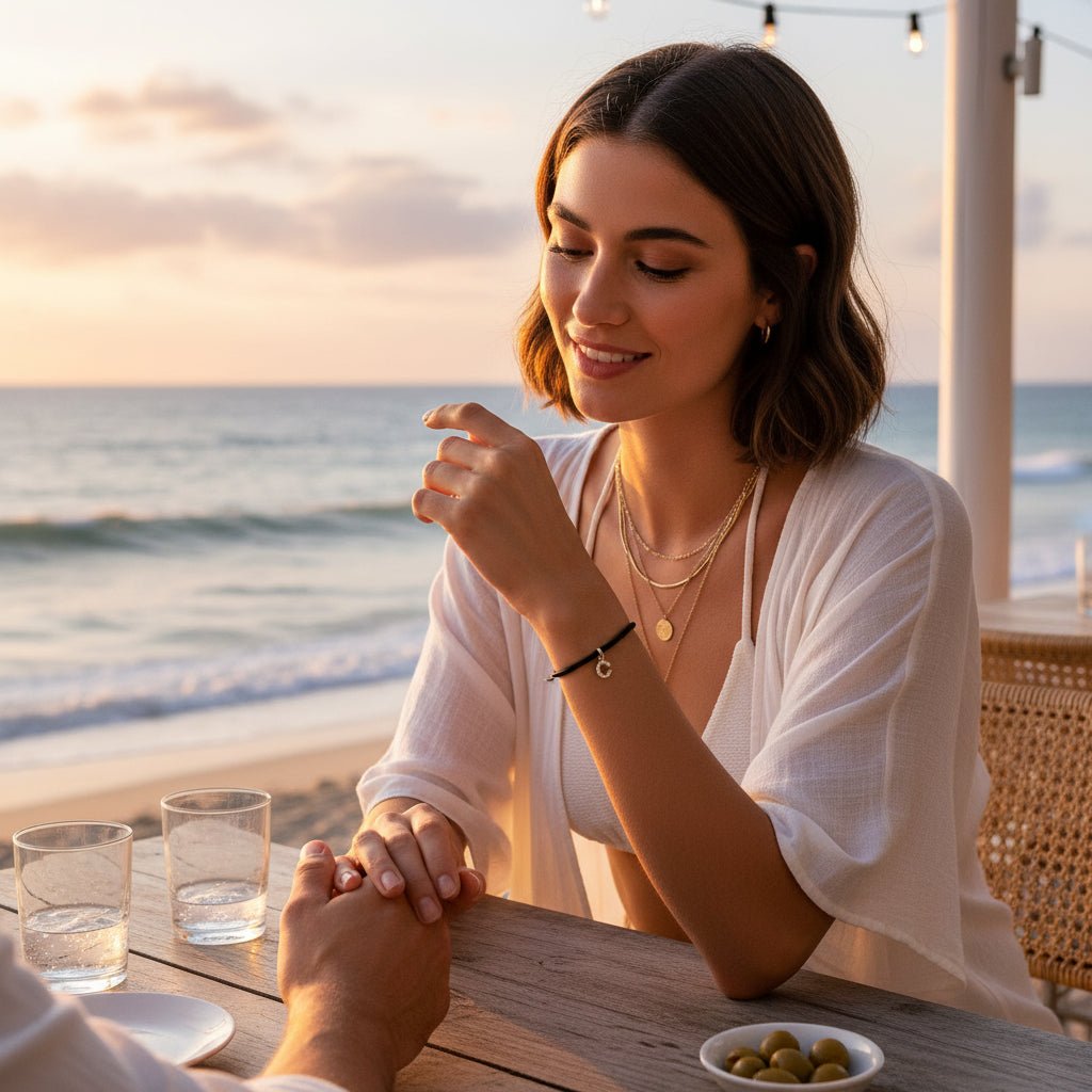 LEDERARMBAND LENNA, PERSONALISIERT ANHÄNGER 925 SILBER - Duolino Design