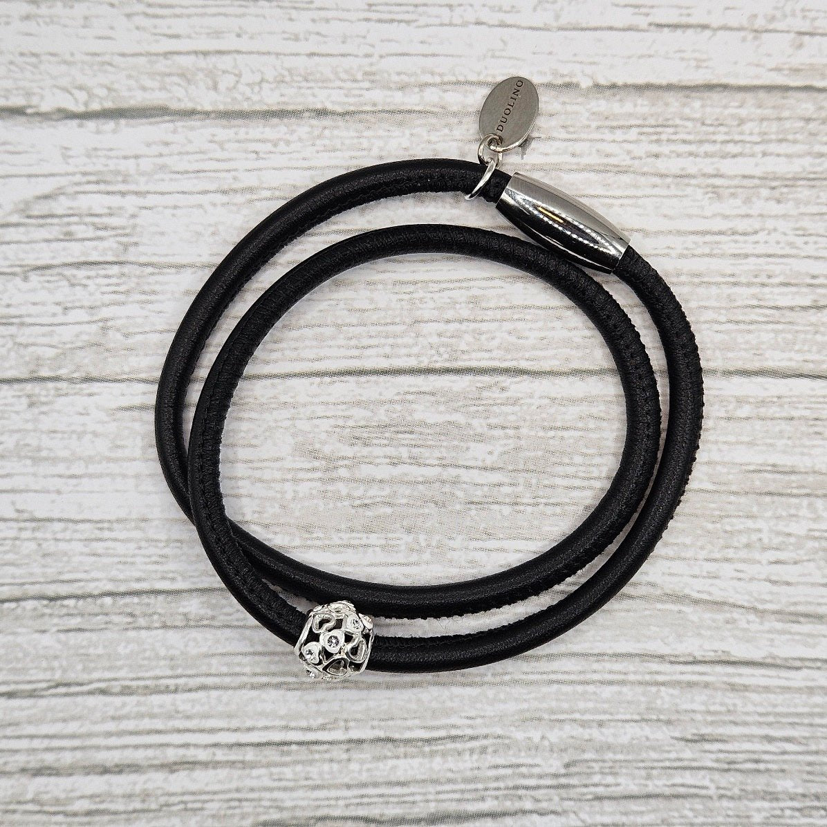 Lederarmband Tiffany mit edlem Silbercharm - Duolino Design