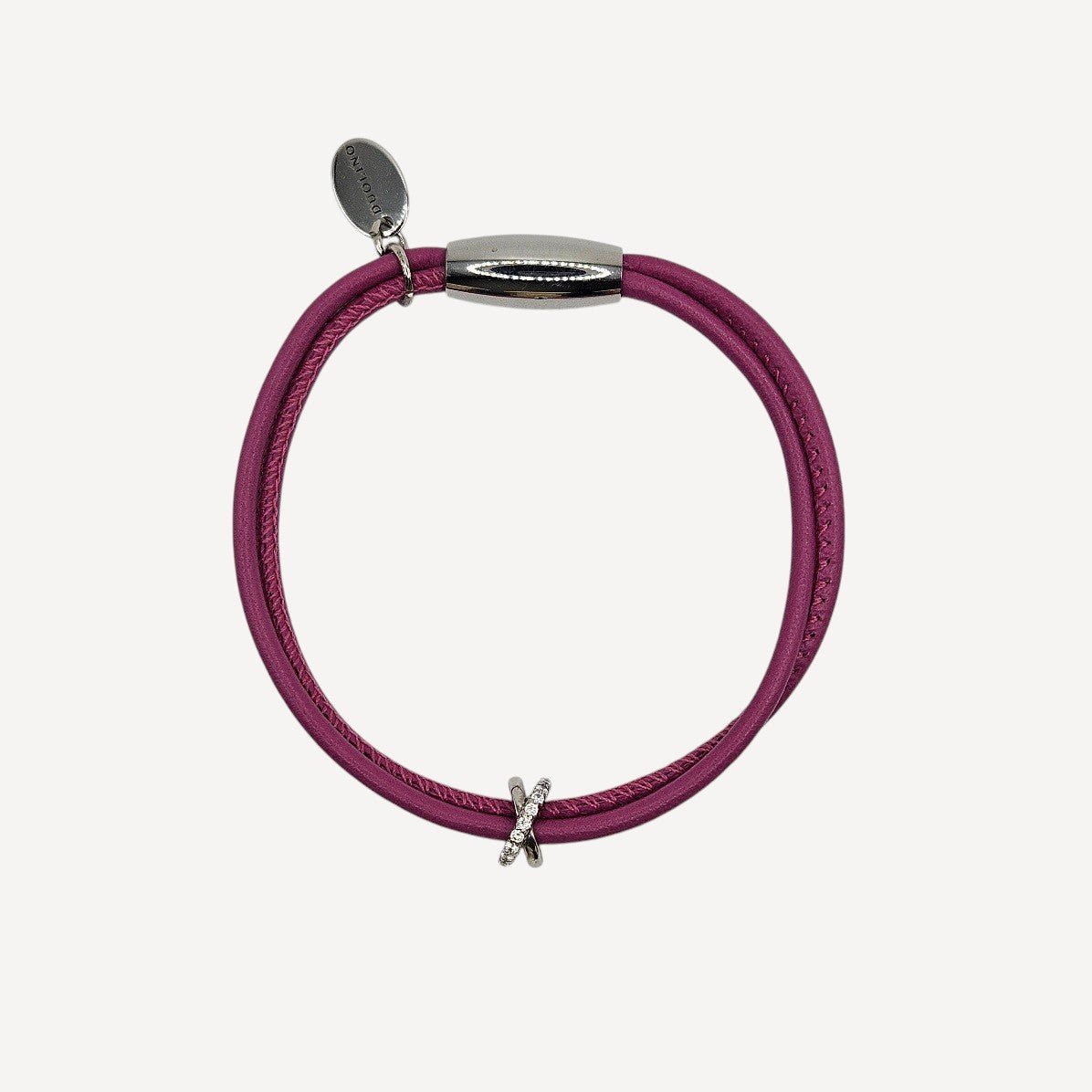 ELEGANTES LLEDERARMBAND ELENA IN FUCHSIA - Duolino Design