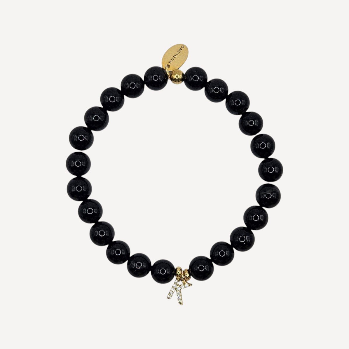 PERLENARMBAND ALINA PERSONALISIERT MIT BUCHSTABENANHÄNGER - Duolino Design