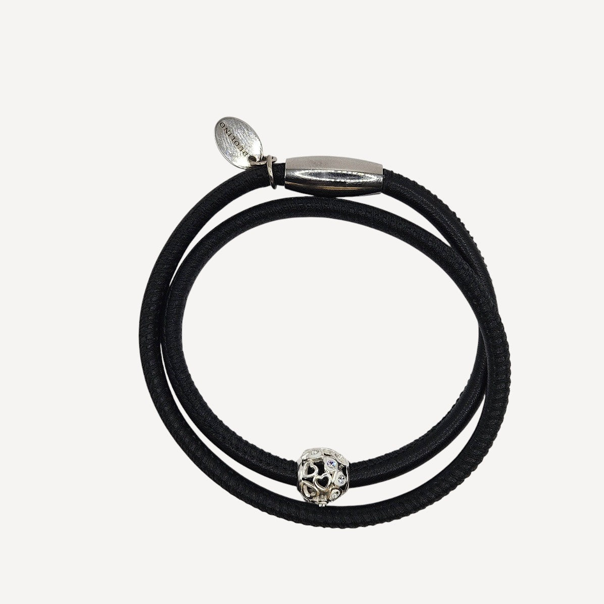 LEDERARMBAND TIFFANY MIT EDLEM SILBERCHARM - Duolino Design