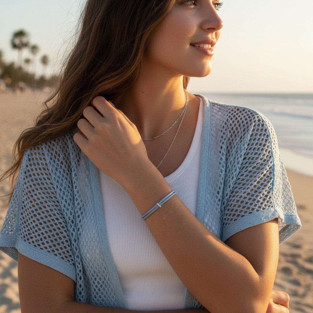 STILVOLLES LEDERARMBAND EVE - ZIRKONIA CHARM - Duolino Design