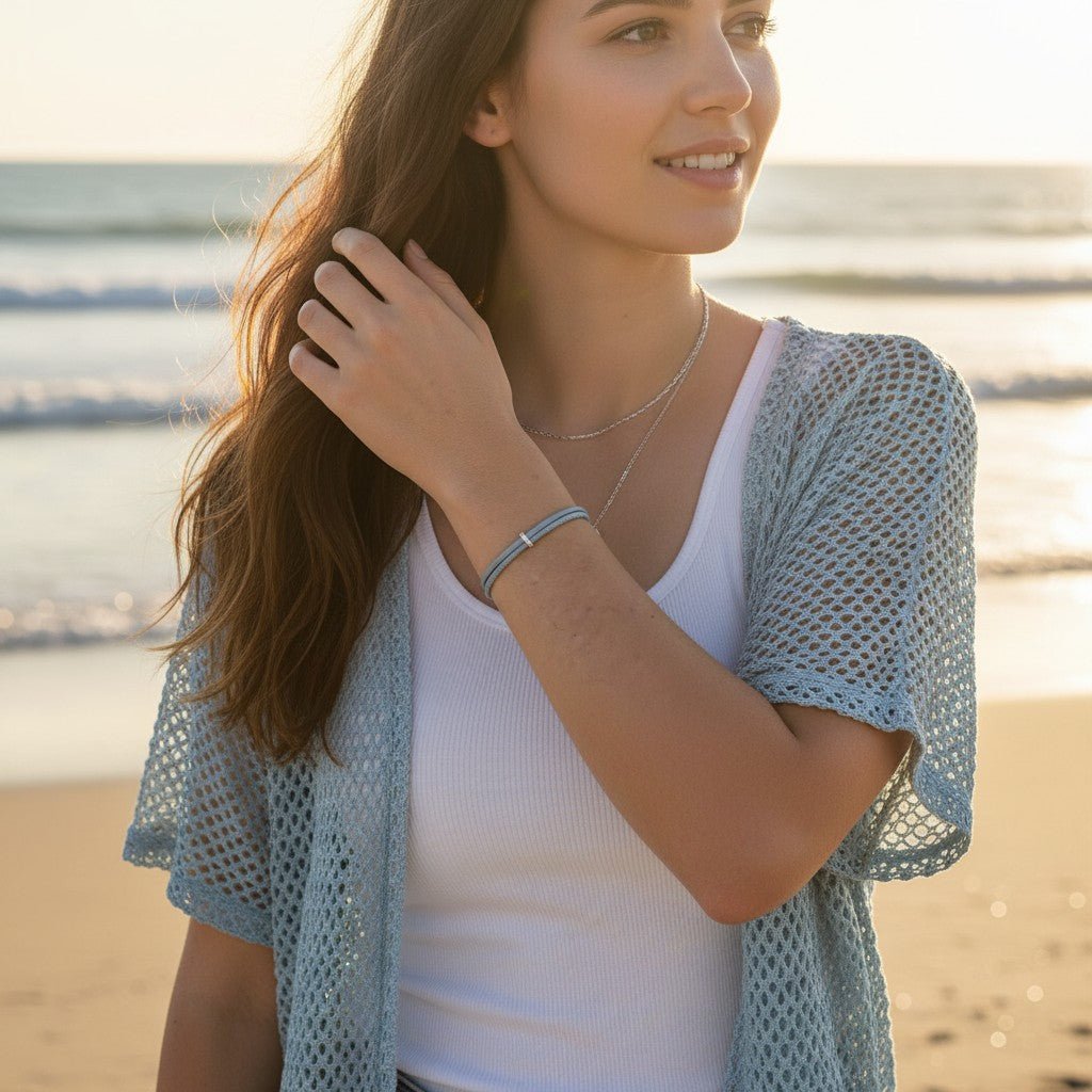STILVOLLES LEDERARMBAND EVE - ZIRKONIA CHARM - Duolino Design