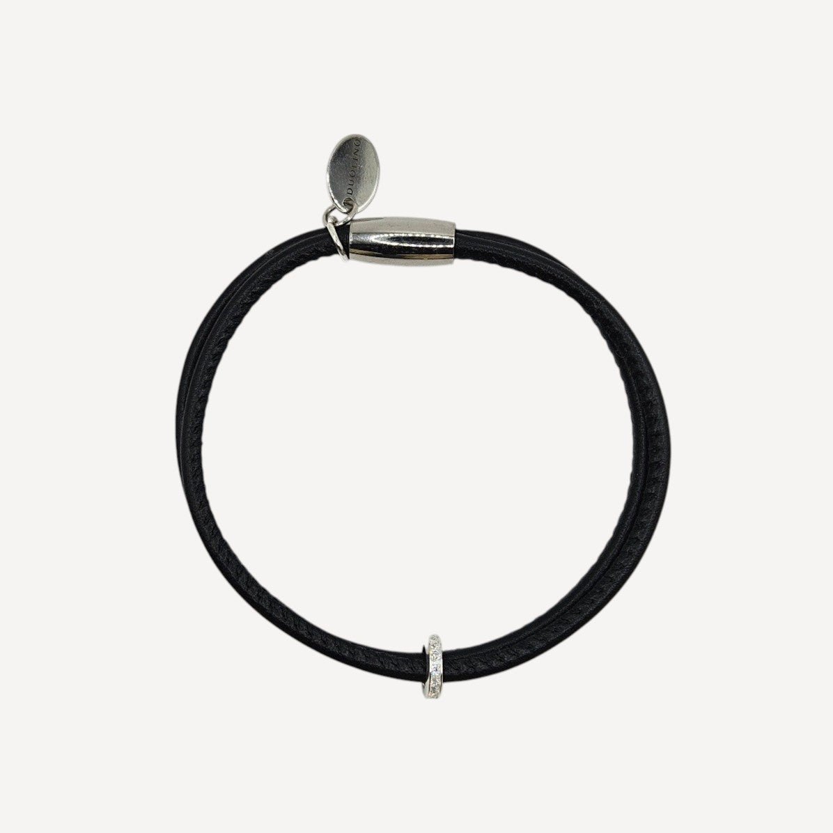 ELEGANTES LEDERARMBAND AVA MIT ZIRKONIA - SILBERCHARM - Duolino Design