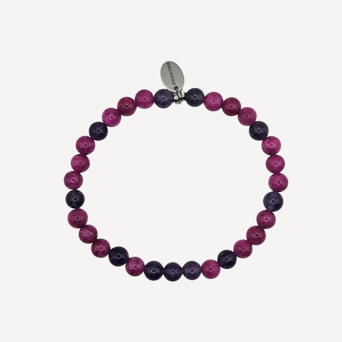 PERLENARMBAND ELLA MIT AMETHYST UND JADE IN MAGENTA - Duolino Design