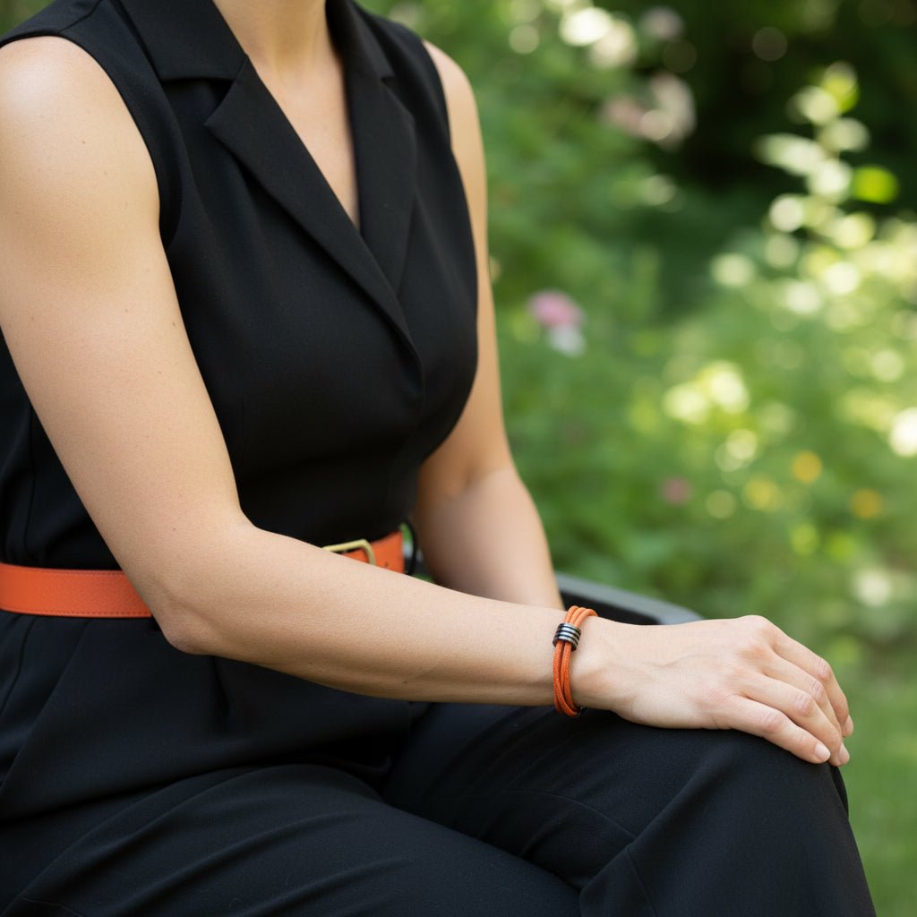 LEDERARMBAND GINA, IN ORANGE - Duolino Design